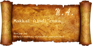 Makkai Ajnácska névjegykártya
